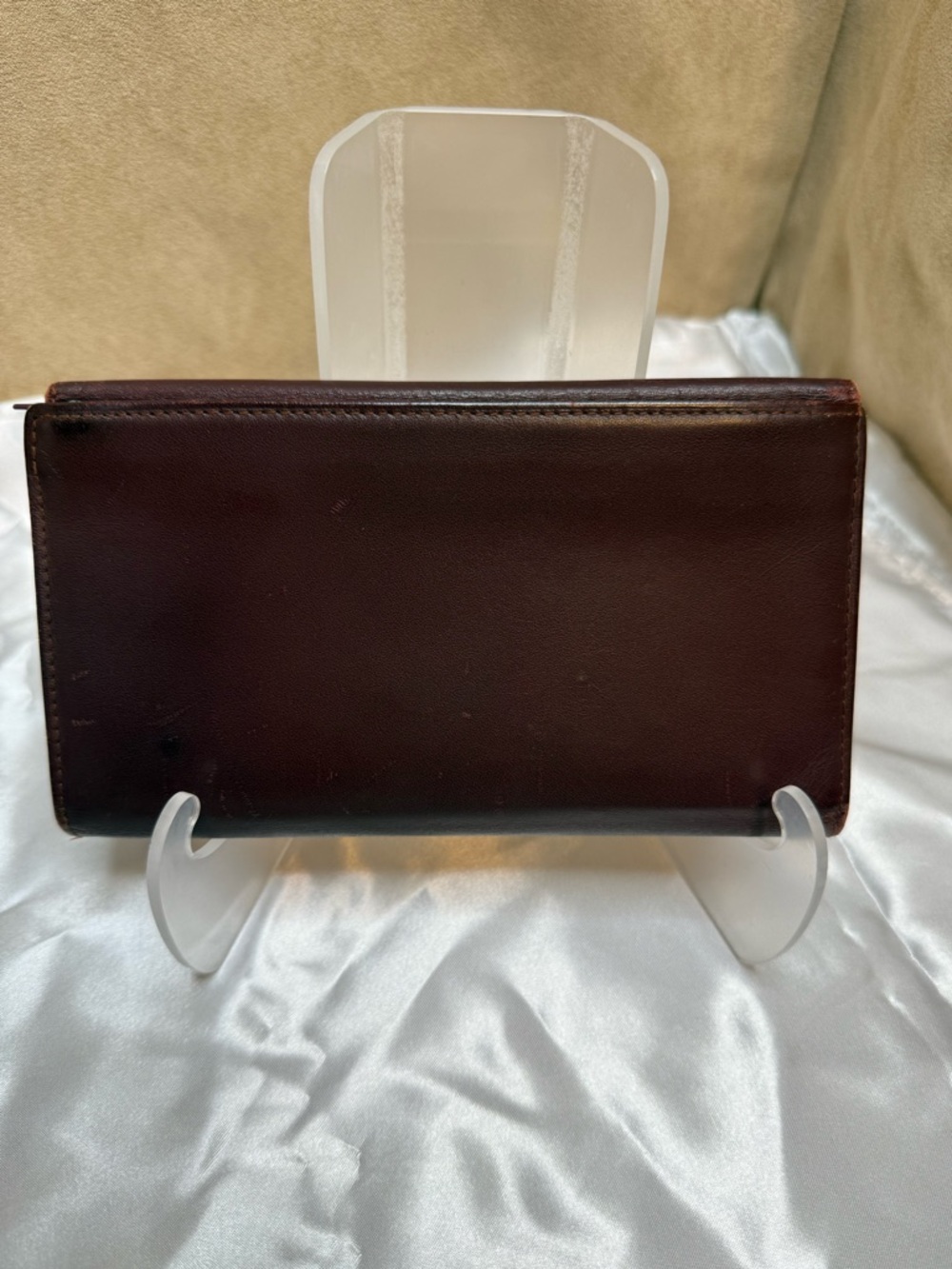 Cartier Must de Cartier Burgundy Leather Long Wallet Gold-tone Corners - Picture 12 of 16